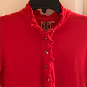 Tori Burch Red Cotton Polo size medium
